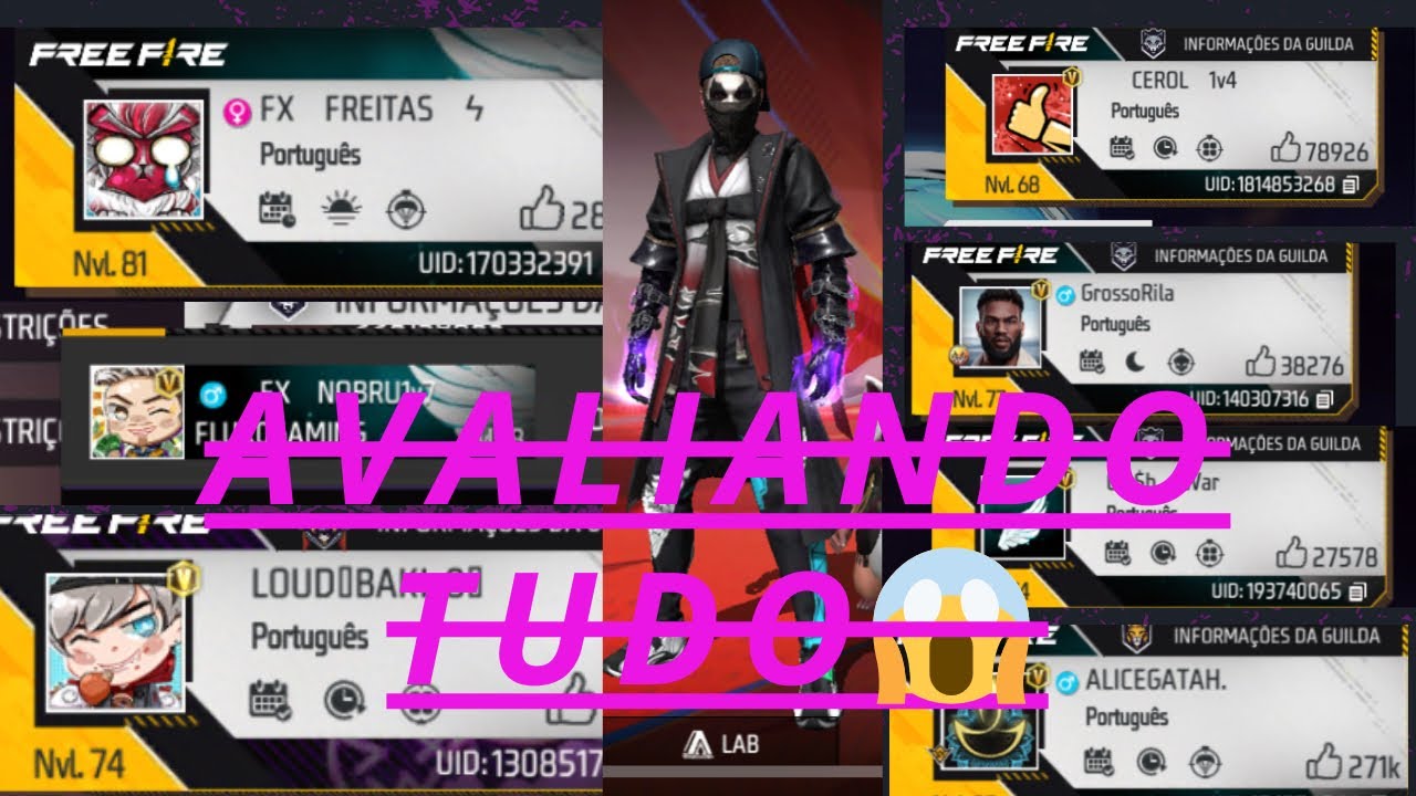 ID DOS FAMOSOS NO FREE FIRE ACTUALIZADO 2024/ AVALIANDO AS SUAS SKINS