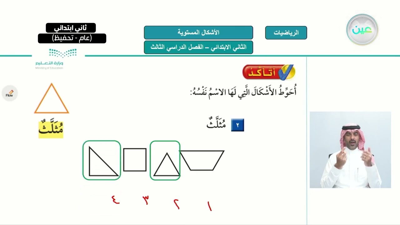 الأشكال المستوية - الرياضيات - ثاني ابتدائي