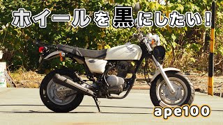 HONDAエイプ　キャンディーブルー×ブラックパール塗装フレイムス　塗装後未使用 カスタムペイント スポーツスター フォーティエイト レインボー｜飴色