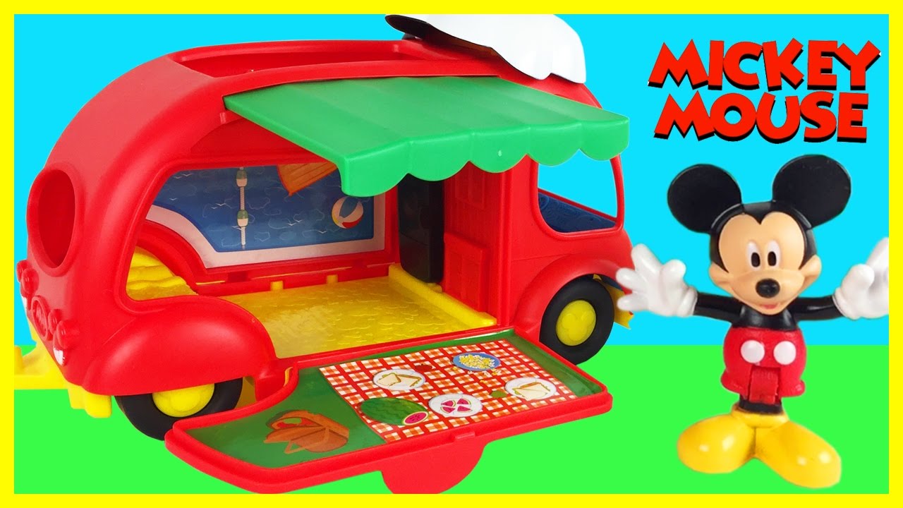 MICKEY MOUSE SPEELGOED CAMPER MET ZWEMBAD MINNIE MOUSE PEPPA PIG FROZEN DORAEMON SURPRISE EGGS -