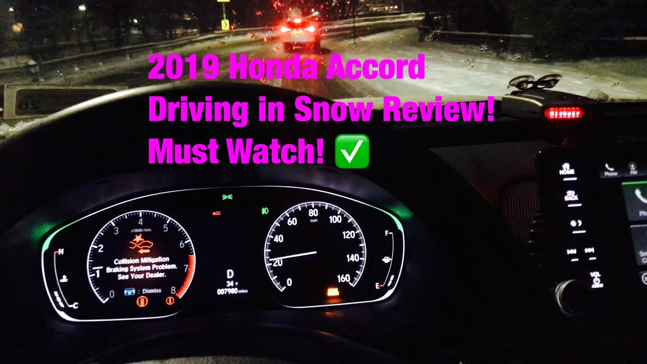 2019 Honda Accord Sport 1.5T driving in Snow Storm Review - YouTube