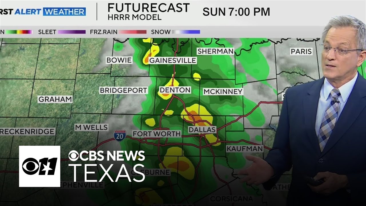 Brief showers move across North Texas Sunday evening - YouTube