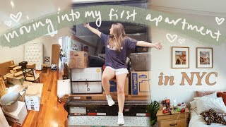 MOVING INTO MY FIRST APARTMENT IN NYC | unloading & unpacking, setting things up, building furniture