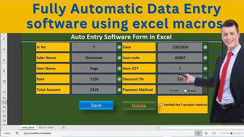 Automated Data Entry Software in Excel | Data Entry Filling form in Excel