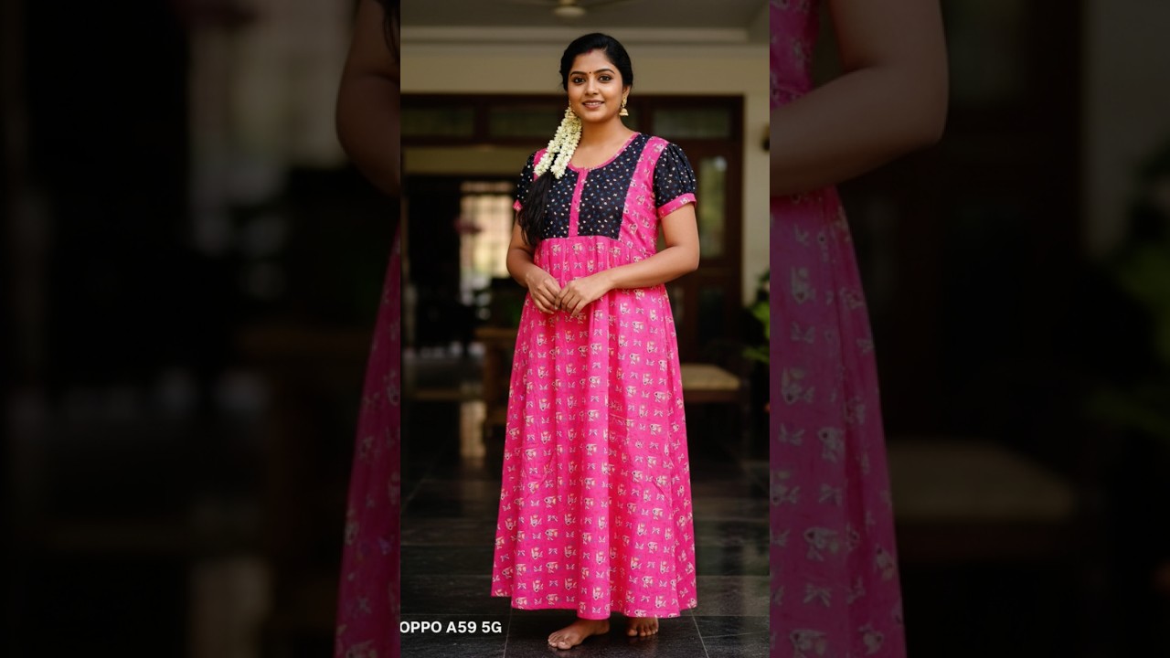 🎊🎉🥳 பிராக் மாடல் வித் பப் ஸ்லீவ் காட்டன் நைட்டி Rs 250 size xl whatsapp 9363747415 