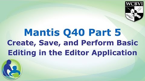 Mantis Q40 Part 5: Create, Save, and Perform Basic Editing in the Editor Application