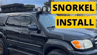 How To Install A 100 Series Land Cruiser Snorkel On Your 1st gen Toyota Sequoia.  Budget Overlanding