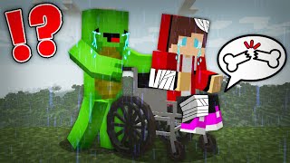 Mikey Helps a Sick JJ Hurt Broke Body in Minecraft Challenge (Maizen Mizen Mazien) Parody