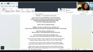 Talking through every song for festival of voices and the re-formatted lyrics book
