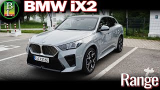 How far can the BMW iX2 xDrive30 go at 130 km/h