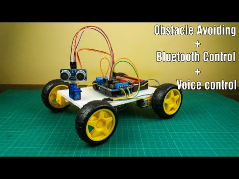 Arduino obstacle avoiding + voice control + Bluetooth control Robot ...