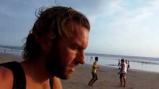 Beautiful sunset scene on Kuta beach, Bali