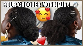 CHIGNON BAS CHEVEUX CREPUS | Sleek bun spécial St Valentin ?