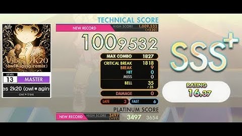 [オンゲキ] Vibes 2k20 (owl＊aging remix) (Master Lv. 13) ABFB SSS+ Rank【手元付き】