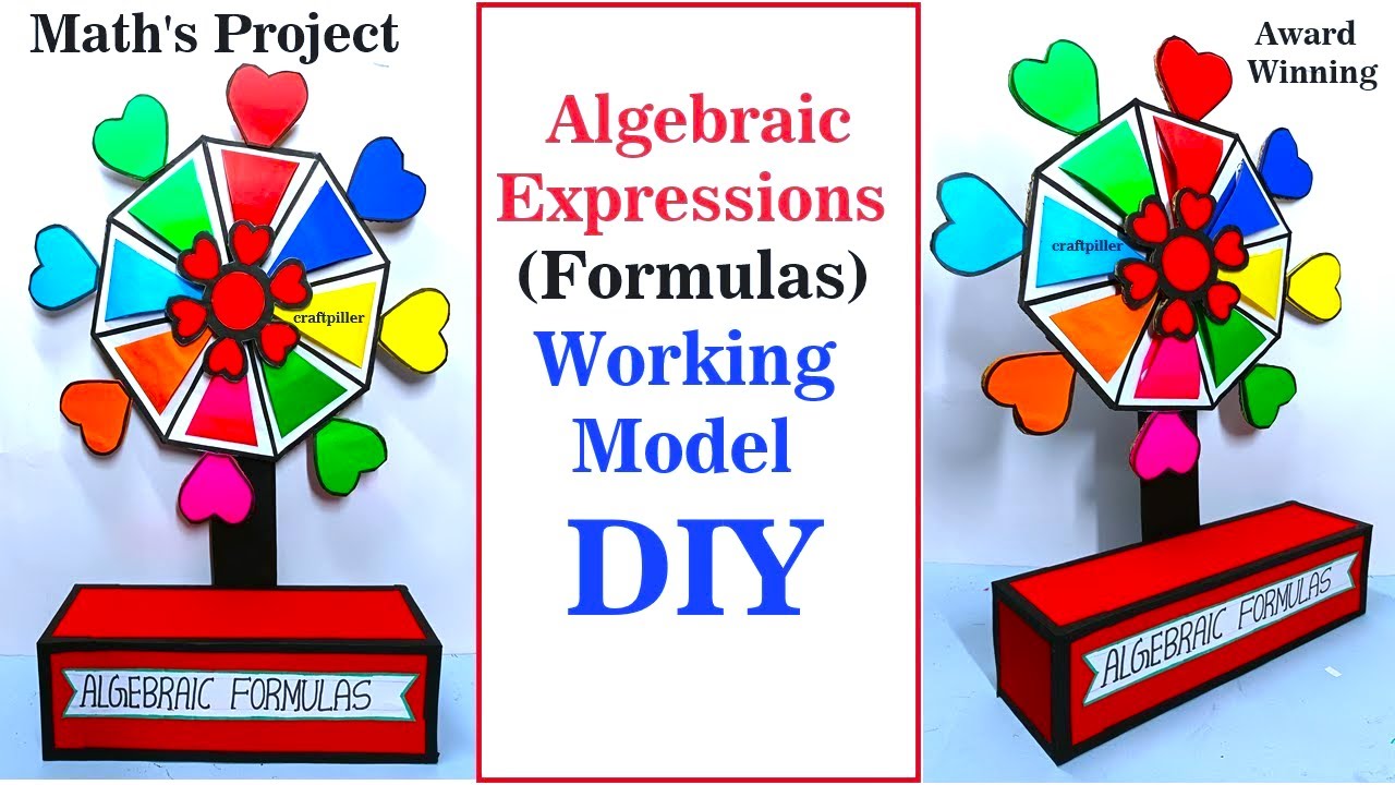 algebraic expressions (formulas) working model - math's projects - tlm | craftpiller