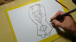 TUTORIAL COMO DESENHAR o ZETSU CHIBI da AKATSUKI passo a passo