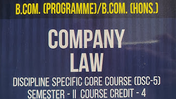 Company Law Important Topics B.Com Prog/Hons 2nd Semester | NEP Regular SOL NCWEB |
