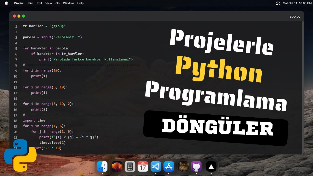 Projelerle Python Programlama | Döngüler - YouTube