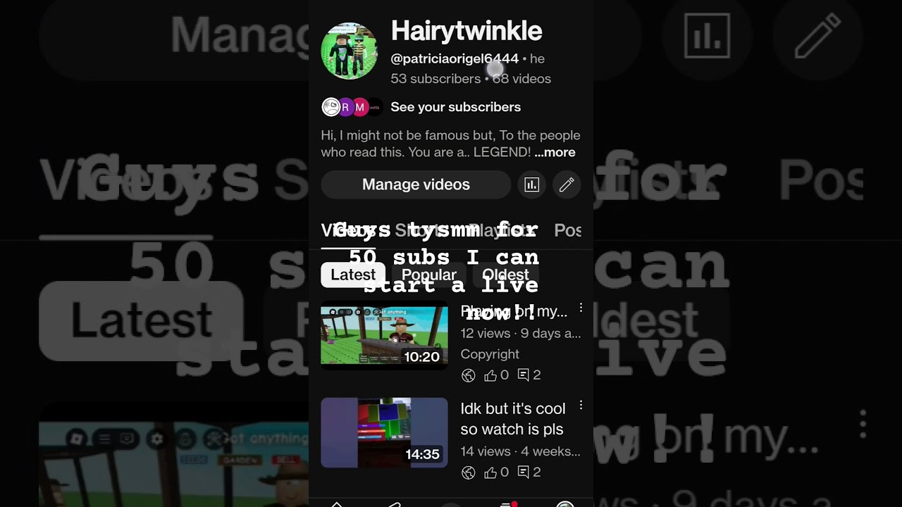 I Can Start A Live Now Tysm Guys Ur The Best 