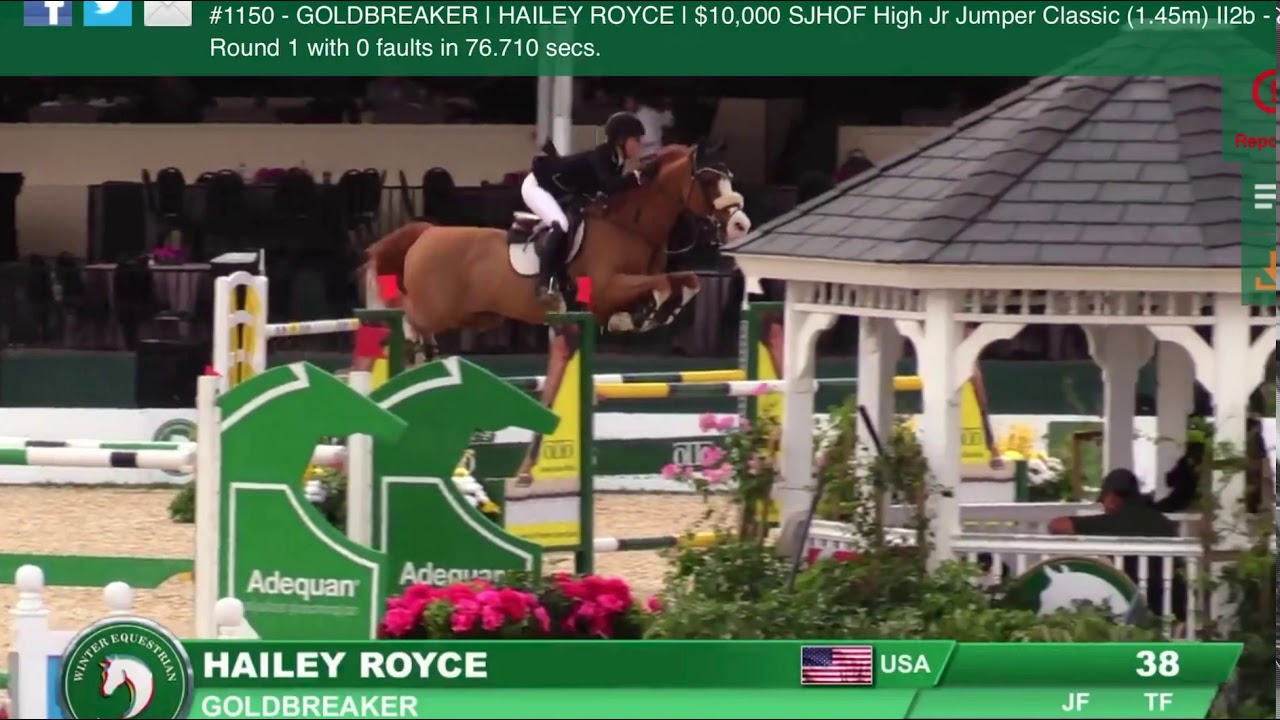 Goldbreaker & Hailey Royce 3rd place $10,000 High Junior Classic (1.45) WEF 7, 2020