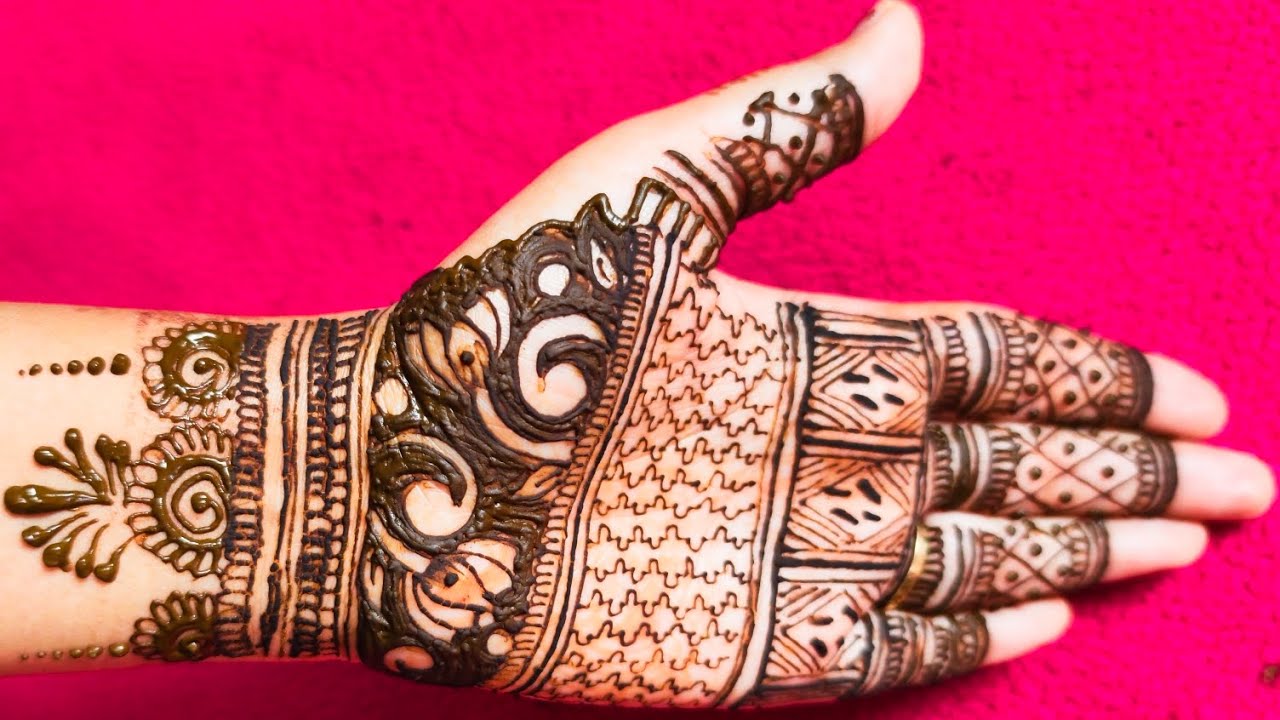 Very simple unique stylish mehandi design for front hand || aesthetic mehandi design 💚🩷