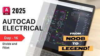 AutoCAD Electrical Tutorial Day 16 – Master Divide & Fillet Commands (Polyline, Radius, Segments)