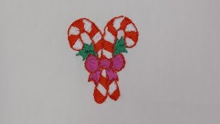 Christmas theme embroidery | Candy cane