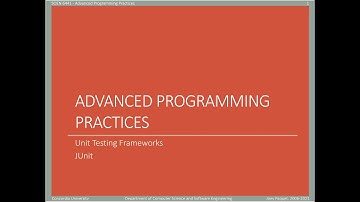 SOEN6441 - Advanced Programming Practices - week 4 - unit testing frameworks