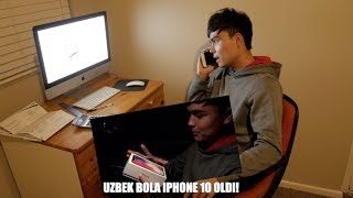 UZBEK BOLA IPHONE 10 OLDI *xazil video*