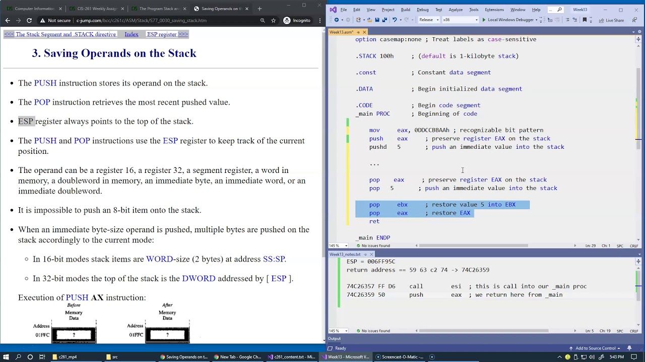 13.4 ESP register - YouTube