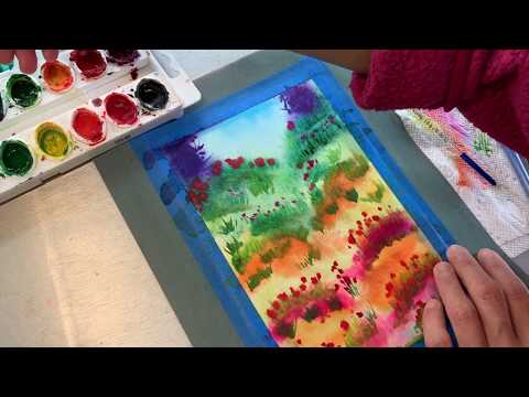 ClassPlan - English Learn to paint watercolor grassland voiceover asmr