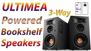 ULTIMEA 3-Way Powered Bookshelf Speakers | Connect Compatible Turntables or Record Players
