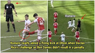 Romero nearly aimed a flying kick at Oliver as Rice's challenge on Davies didn't result in a penalty