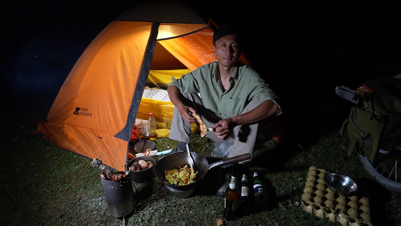 挑戰電力天路第一天，比獨庫公路還美，晚上野外露營生火做飯吃