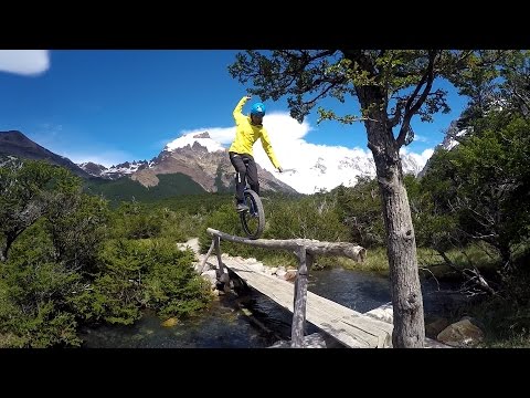 Unicycling på fjellet i Chile