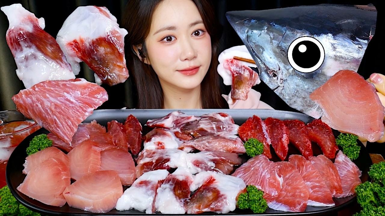 참치머리🧠눈살,뽈살,입천장살,두육살💕참치머리 먹방 Tuna Head Sashimi マグロの頭の刺身 | Mukbang ASMR