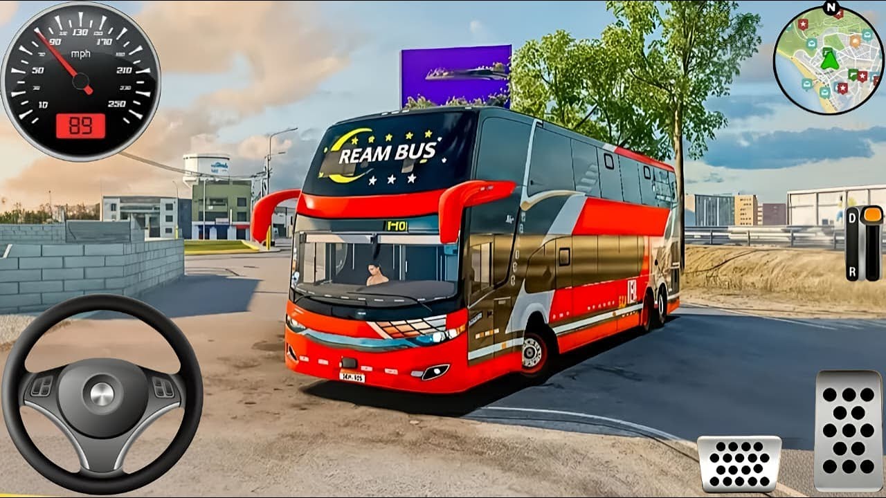 Игра Offroad Bus Simulator 3D - City Coach Bus Simulator Game 2025 - Геймплей для Andriod