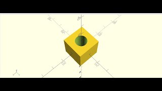 Como hacer cubo con agujero en medio en OpenScad
