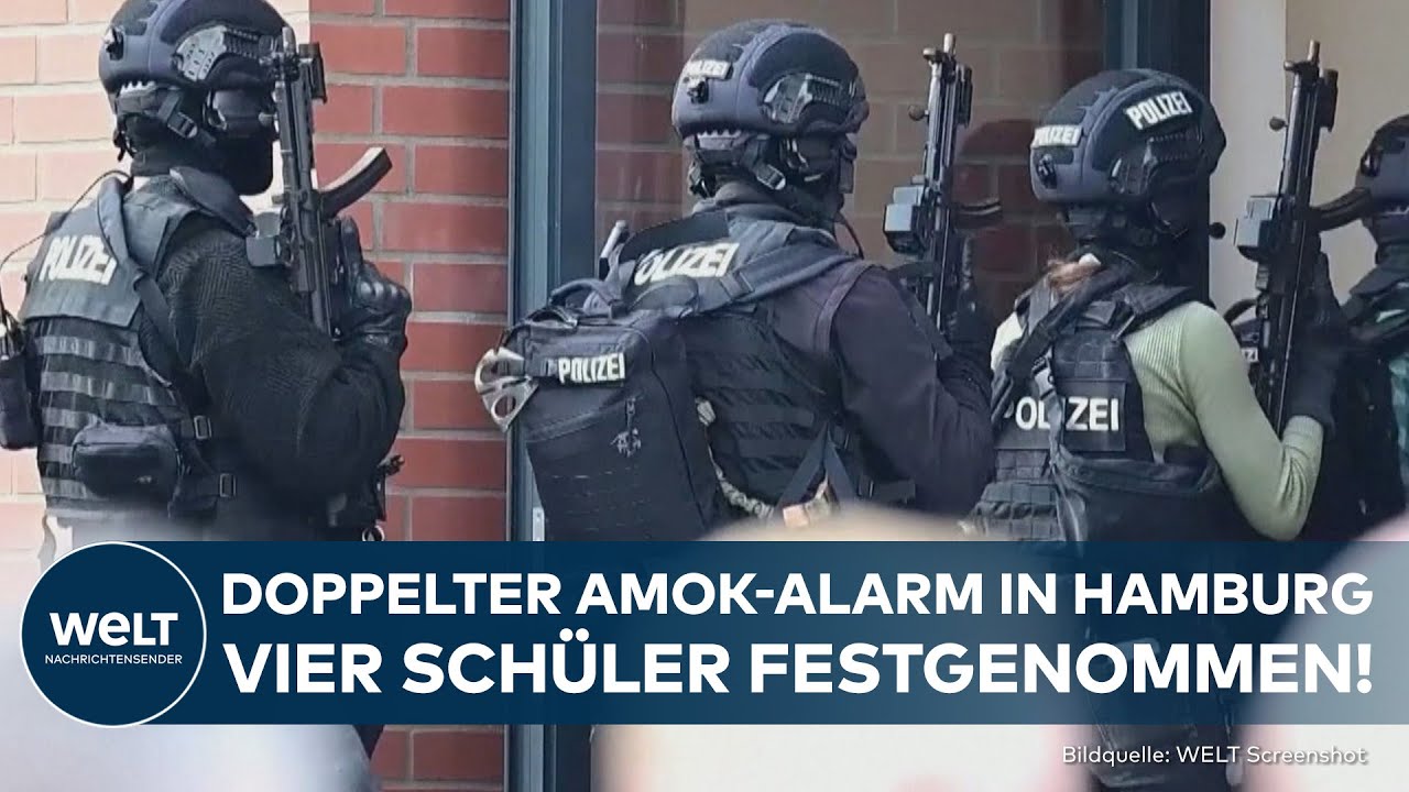 AMOK-ALARM IN HAMBURG: Zwei Schulen betroffen! Bedrohung mit Waffe! Polizei nimmt vier Schüler fest