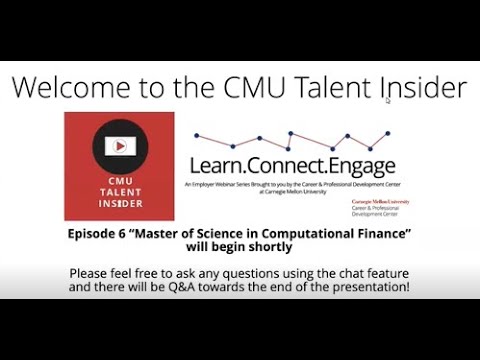 CMU Talent Insider: Master of Science in Computational Finance