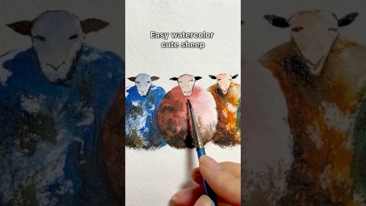 Cute Colorful Sheep🐑 Easy Watercolor Painting