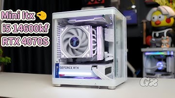 Mini ITX 🤏 White 🤍 Gaming Pc Build With Intel i5 14600kf RTX 4070S #pcbuild #miniitx