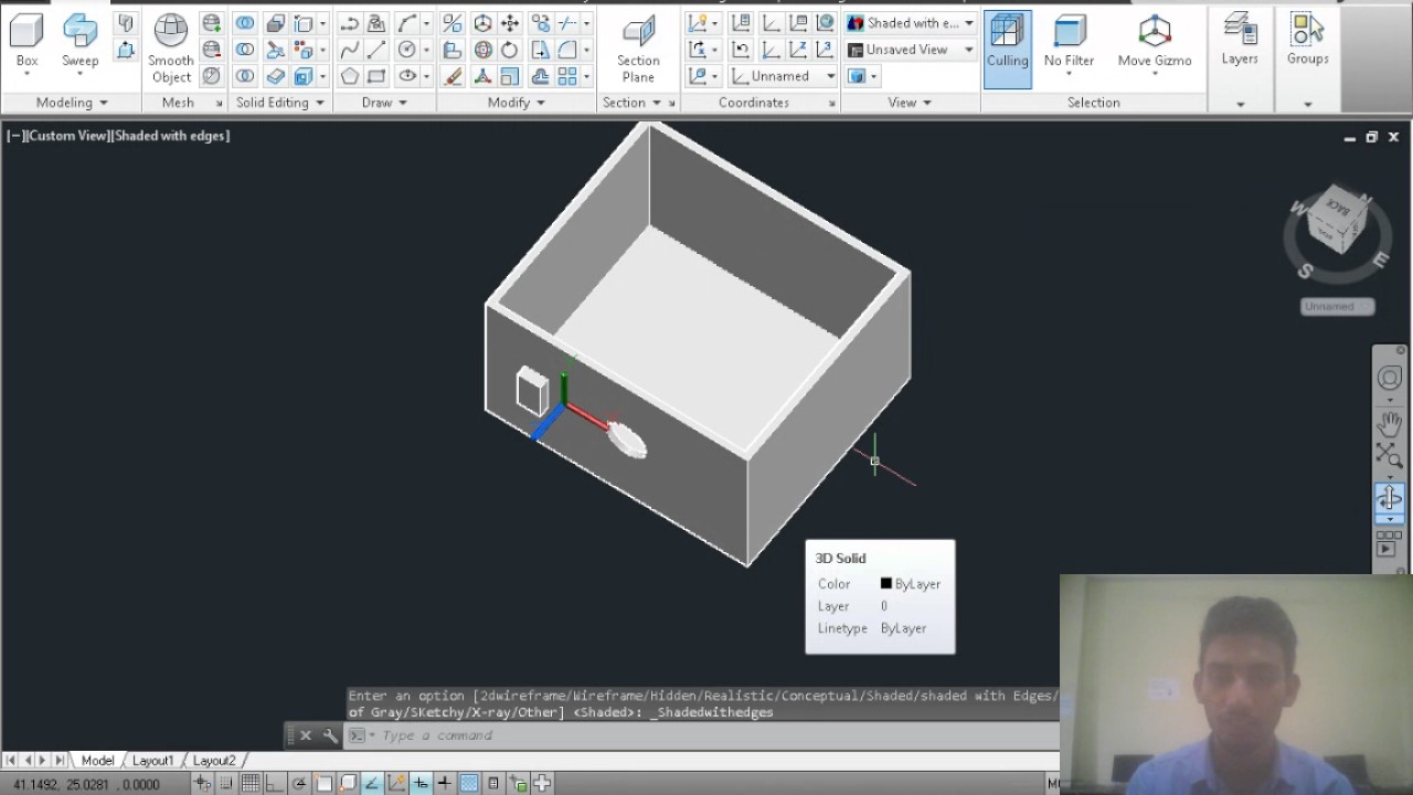 Auto CAD 3D Tools & command 3 - YouTube