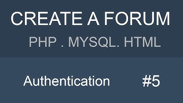 MYSQL PHP HTML Forum tutorial - Part 5