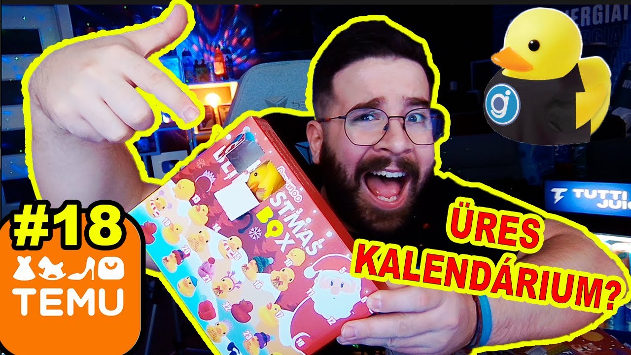 ÜRES a KACSÁS ADVENTI KALENDÁRIUM ?! Átvertek a Temu -n? | Karcsi a Kacsás Adventi kalendár Temu 18