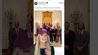 Six men blocking the women they’re “honoring” is peak MAGA.