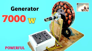i make 7000W Powerful 220V electric Generator at home using strong magnet Copper coil