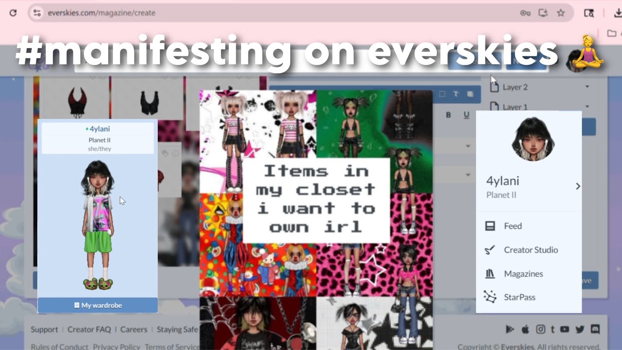 making a magazine on everskies/making my dream closet on everskies