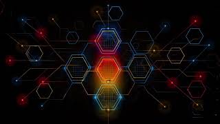 Neon Hexagon Network Loop 4K No Copyright