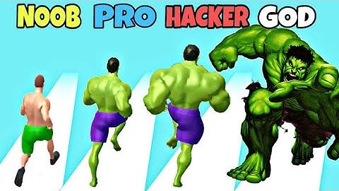 muscle 💪 rush noob vs pro vs hacker vs God new Android powerful gameplay. #musclerushgameplay
